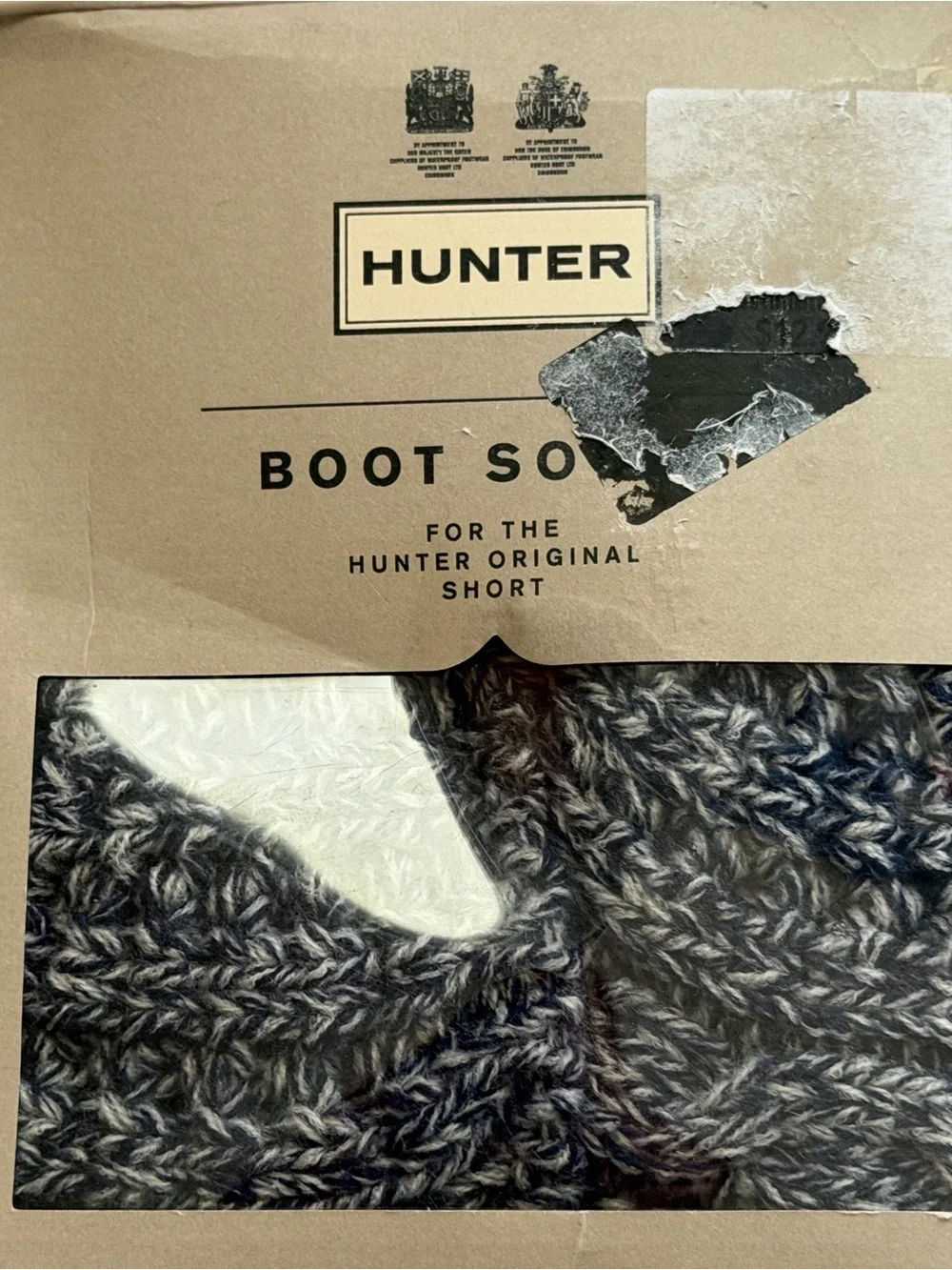 Hunter Men's Boot Socks navy & Gray Heather short sz L